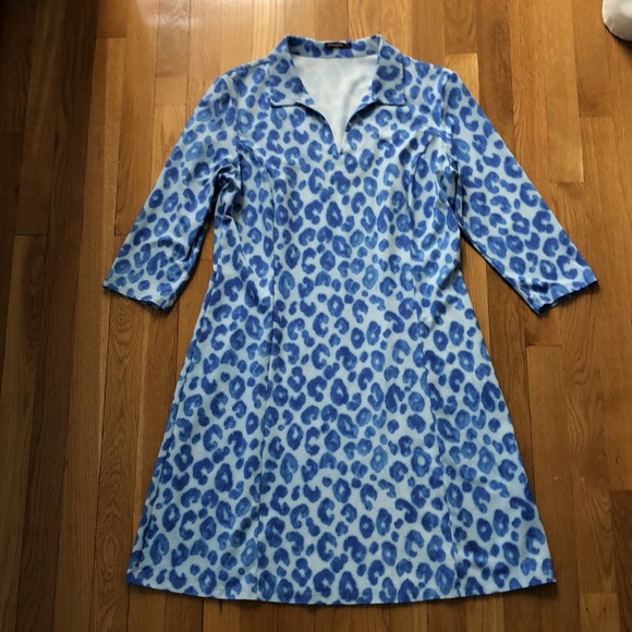 JMcLaughlin Catalina Cloth blue leopard dress